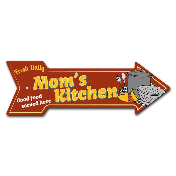 Signmission Moms Kitchen Arrow Sign Funny Home Decor 24in Wide P-ARROW8-999737 - main